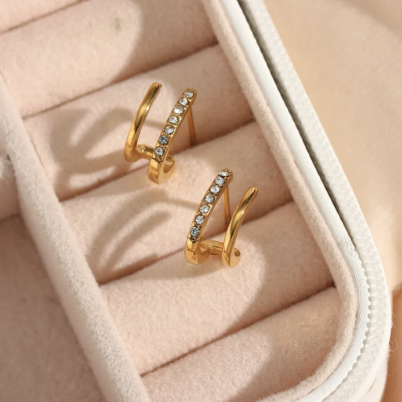 Boucles d'oreilles double créoles