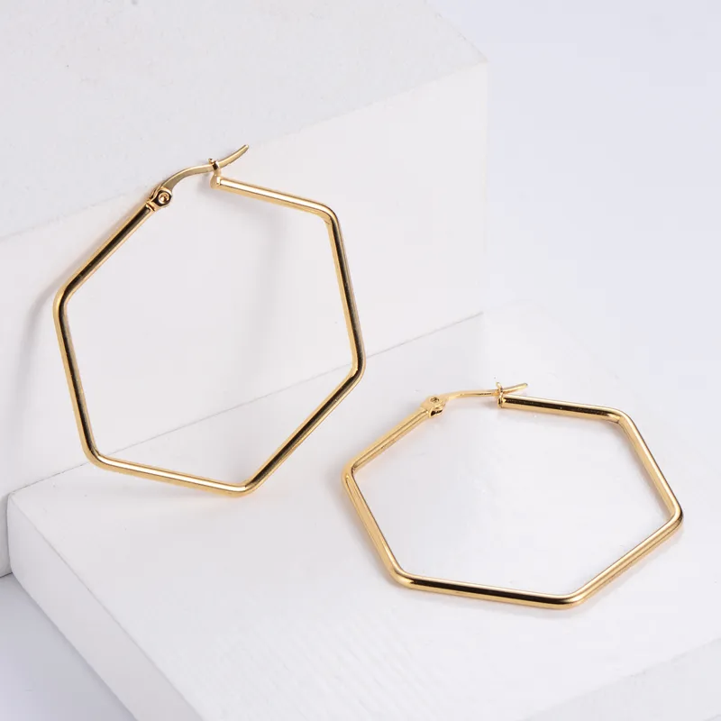 Créoles Hexagonales – Géométrie chic