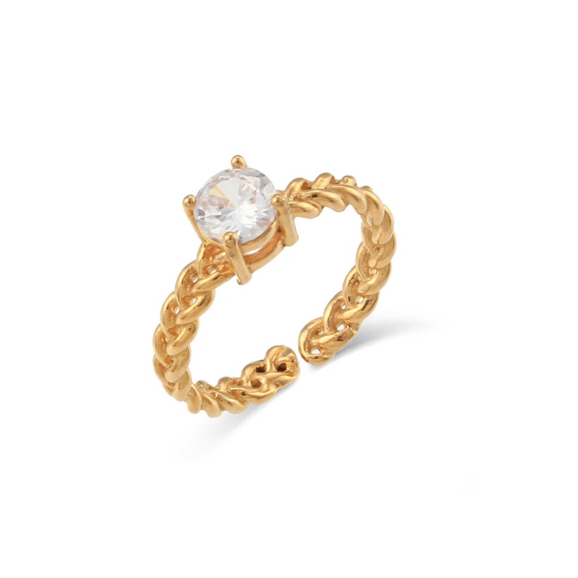 Bague Tressée avec Pierre – Élégance raffinée & éclat subtil