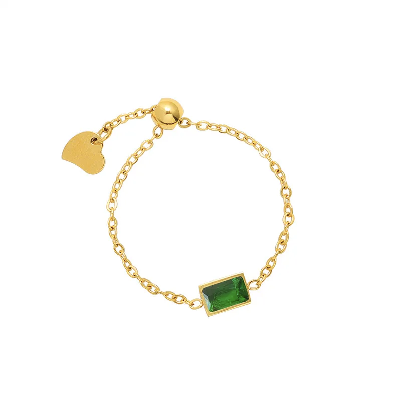 Bague Chaîne Émeraude – Élégance en mouvement